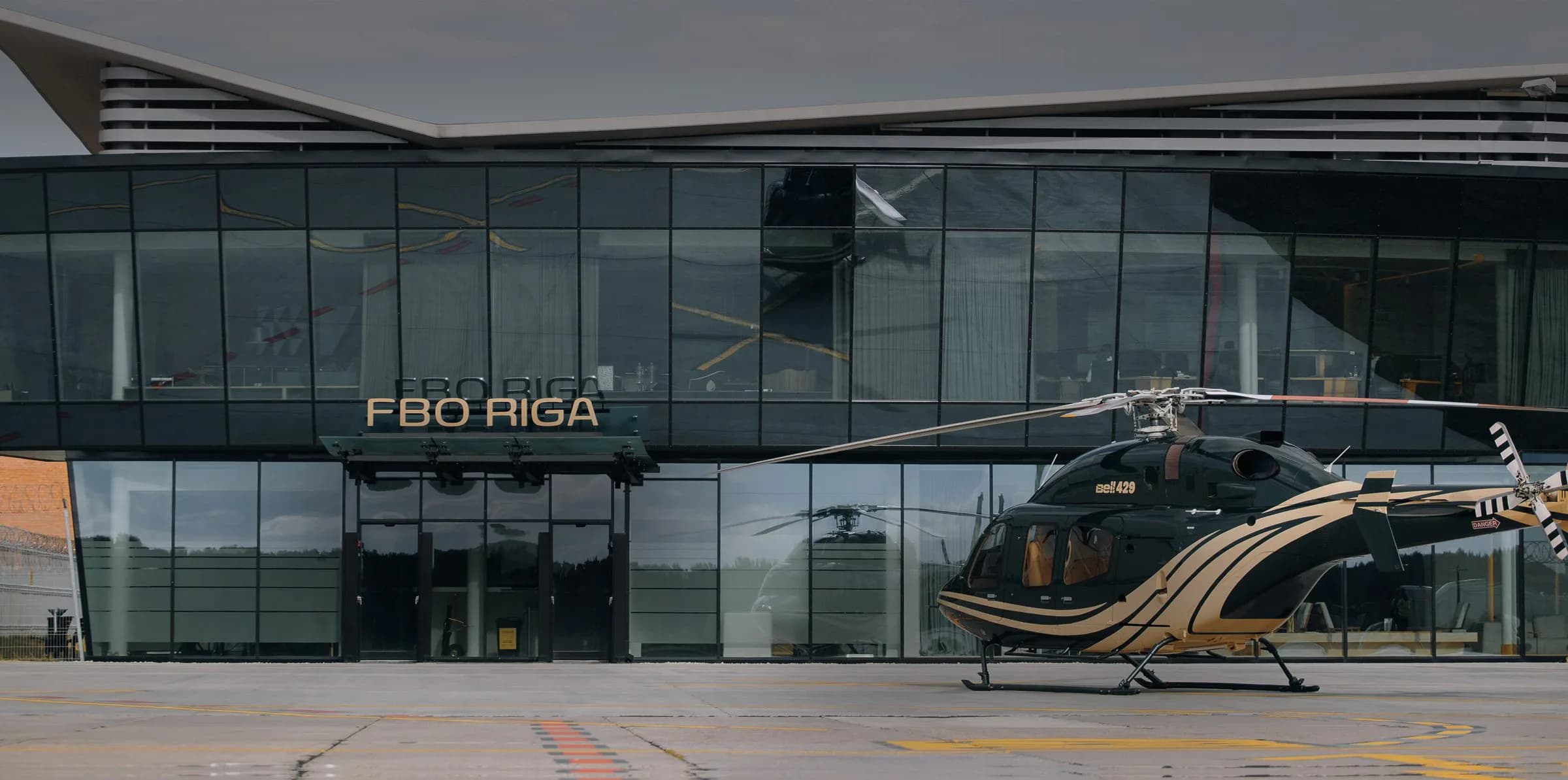 Helicopter at the FBO RIGA terminal